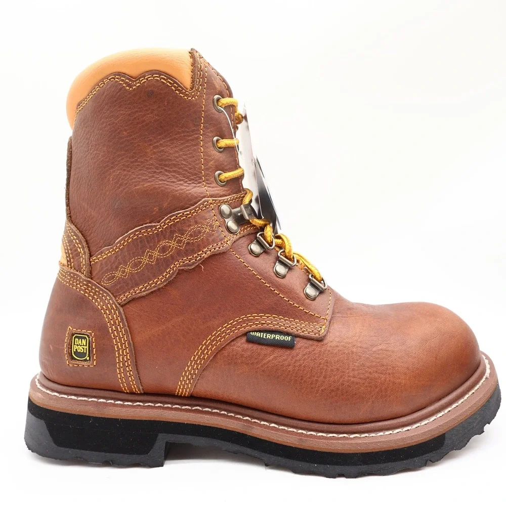 Dan Post Modern Waterproof Work Boots Mens 10.5 D Brown Leather NWT